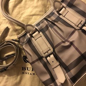 BURBERRY Smoked Check Coated Canvas Northfield Bag